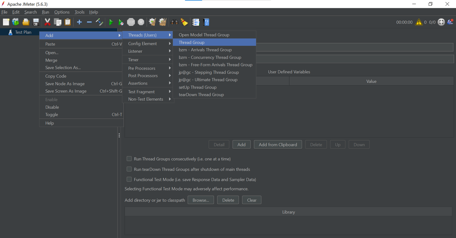 Create a JMeter performance test plan