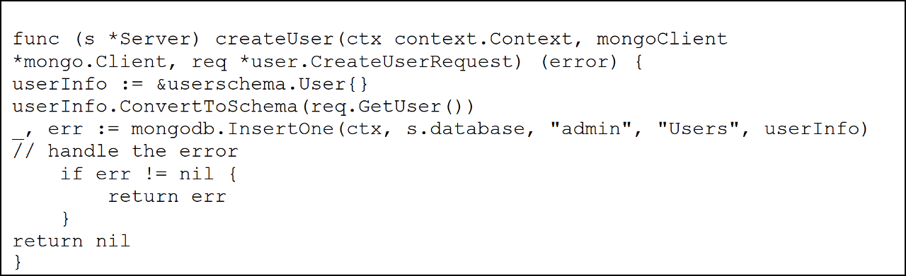 Implementing UserServiceServer interface and defining server methods step 3