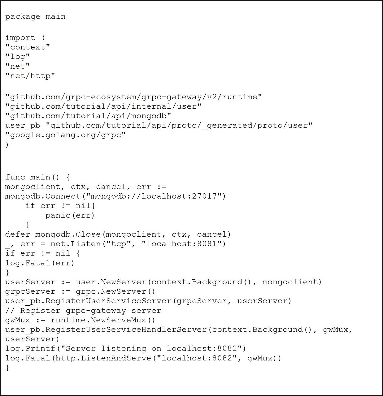Start gRPC server