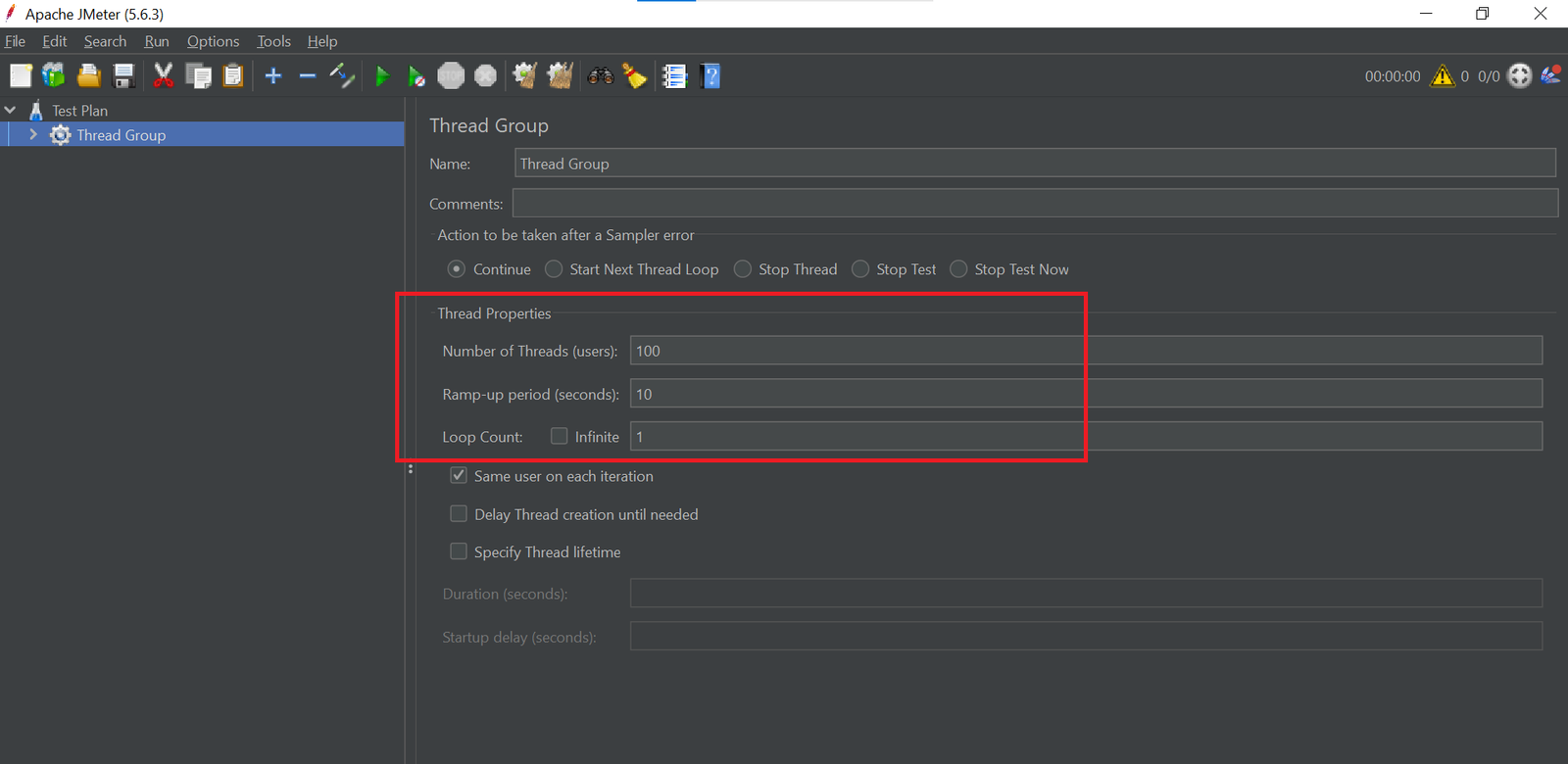 Create performance test plan in JMeter