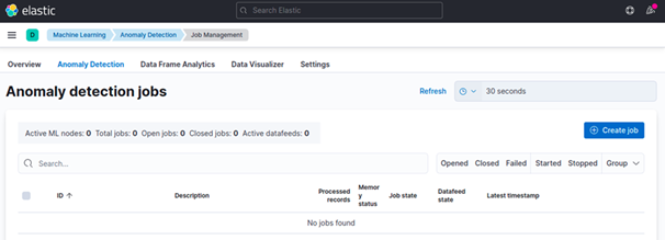 Create job kibana