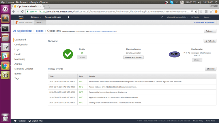 health check status and check the configurations of the environment