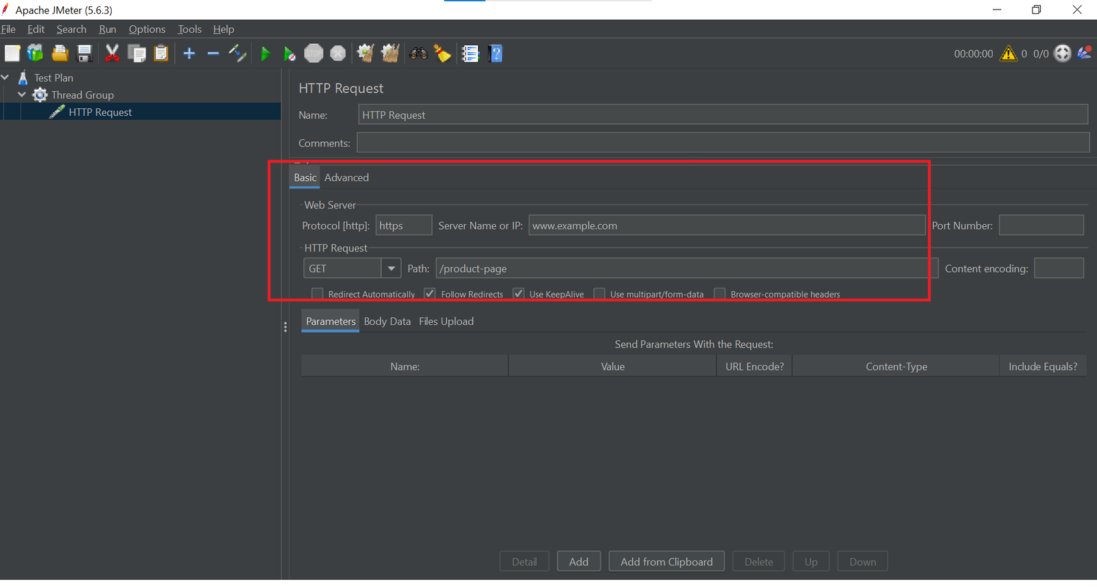 Add sampler request in JMeter