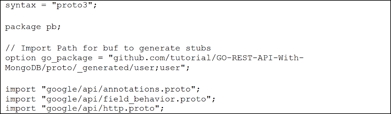 Create proto file step 1