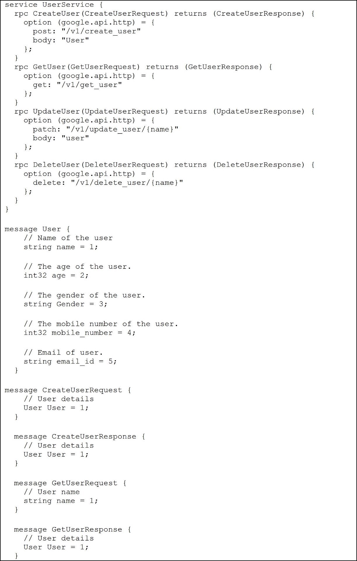 Create proto file step 2