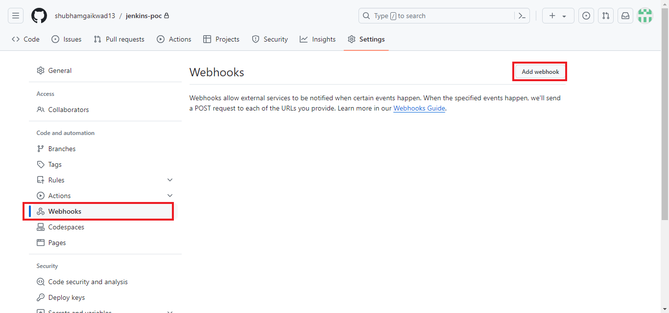 Add webhook