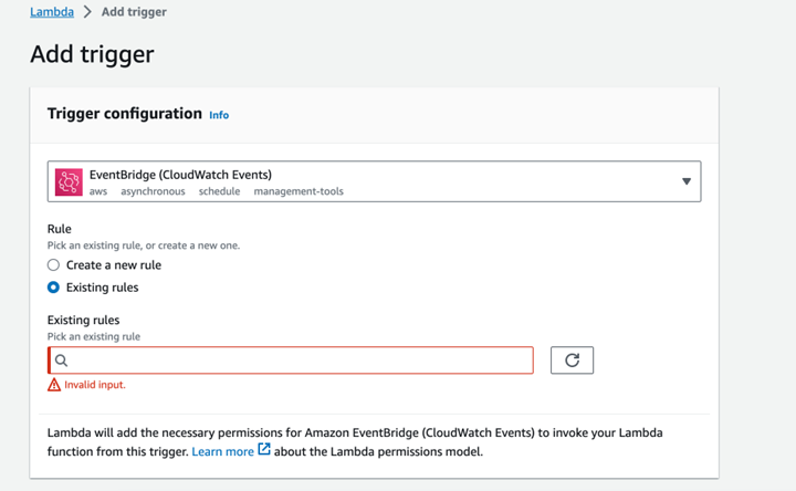 Add Lambda trigger