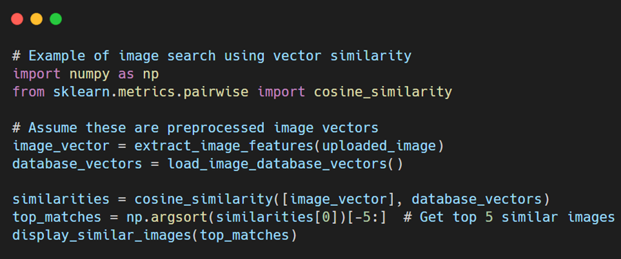 Image and visual search in front-end applications