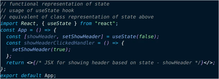 Functional representation of state