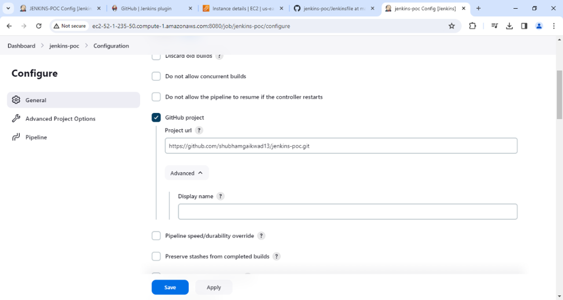 Enable the GitHub project