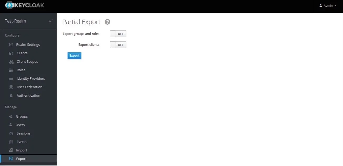 Partial export