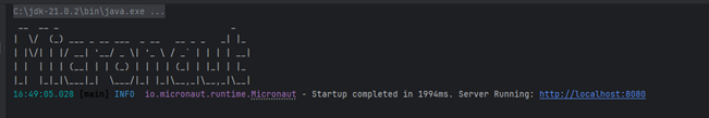 Guide to run a Micronaut application example