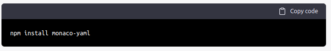 Monaco-YAML install using npm