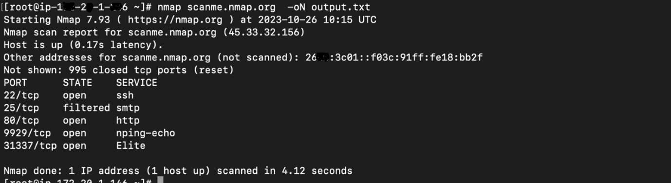 Nmap output file