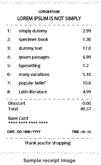 Sample receipt image
