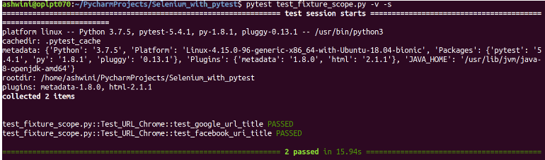Output pytest fixture