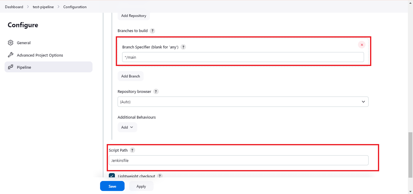 Script path for Jenkinsfile in repository