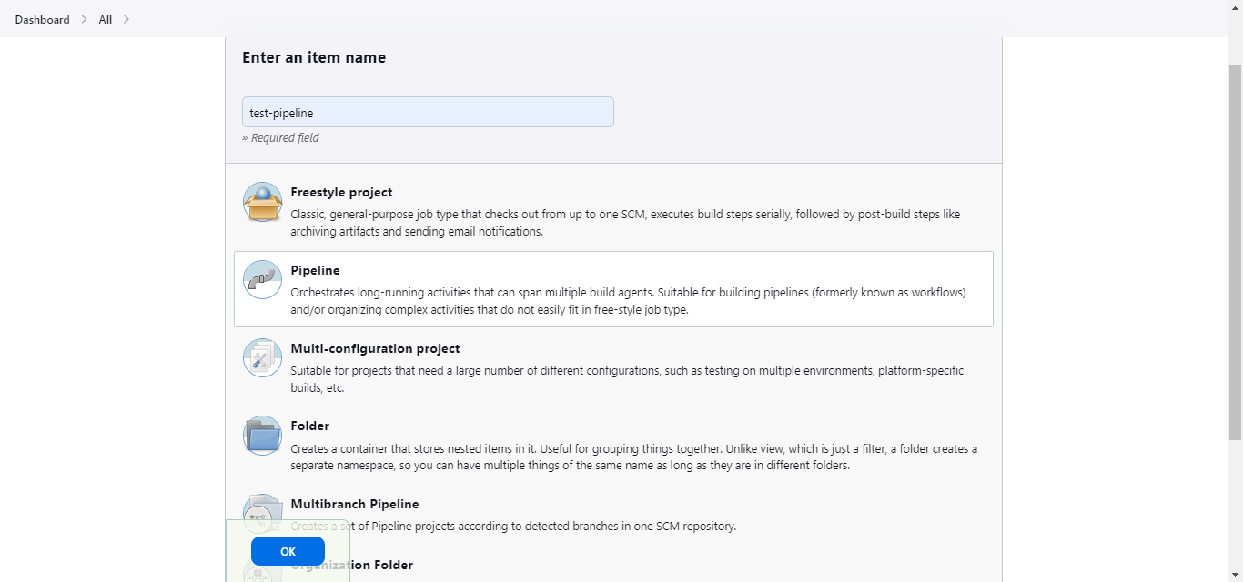 Select Jenkins pipeline