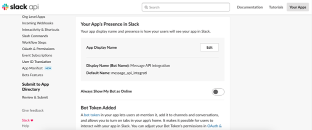 Slack API integration Java Opcito 6