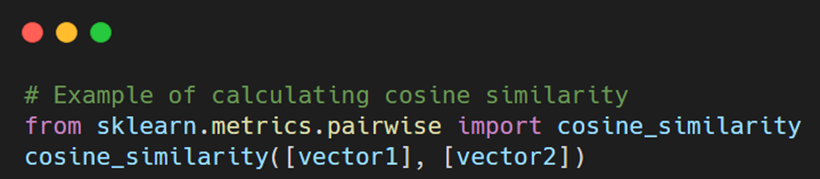 Vector Similarity metrics