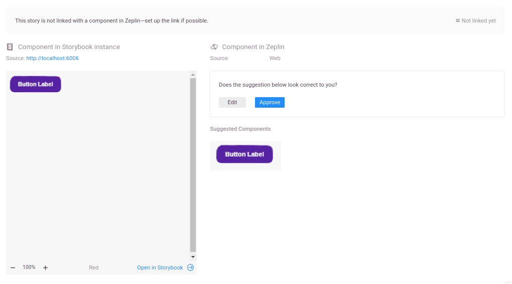Zeplin integration Button label