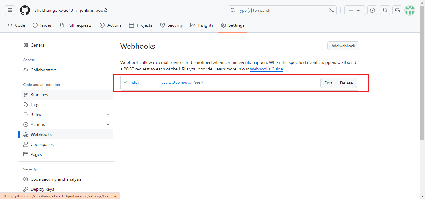 webhooks confirmation